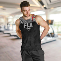 Custom Rugby Fiji Men Tank Top Fijian Masi Tribal Sporty Style Black Color - Polynesian Pride