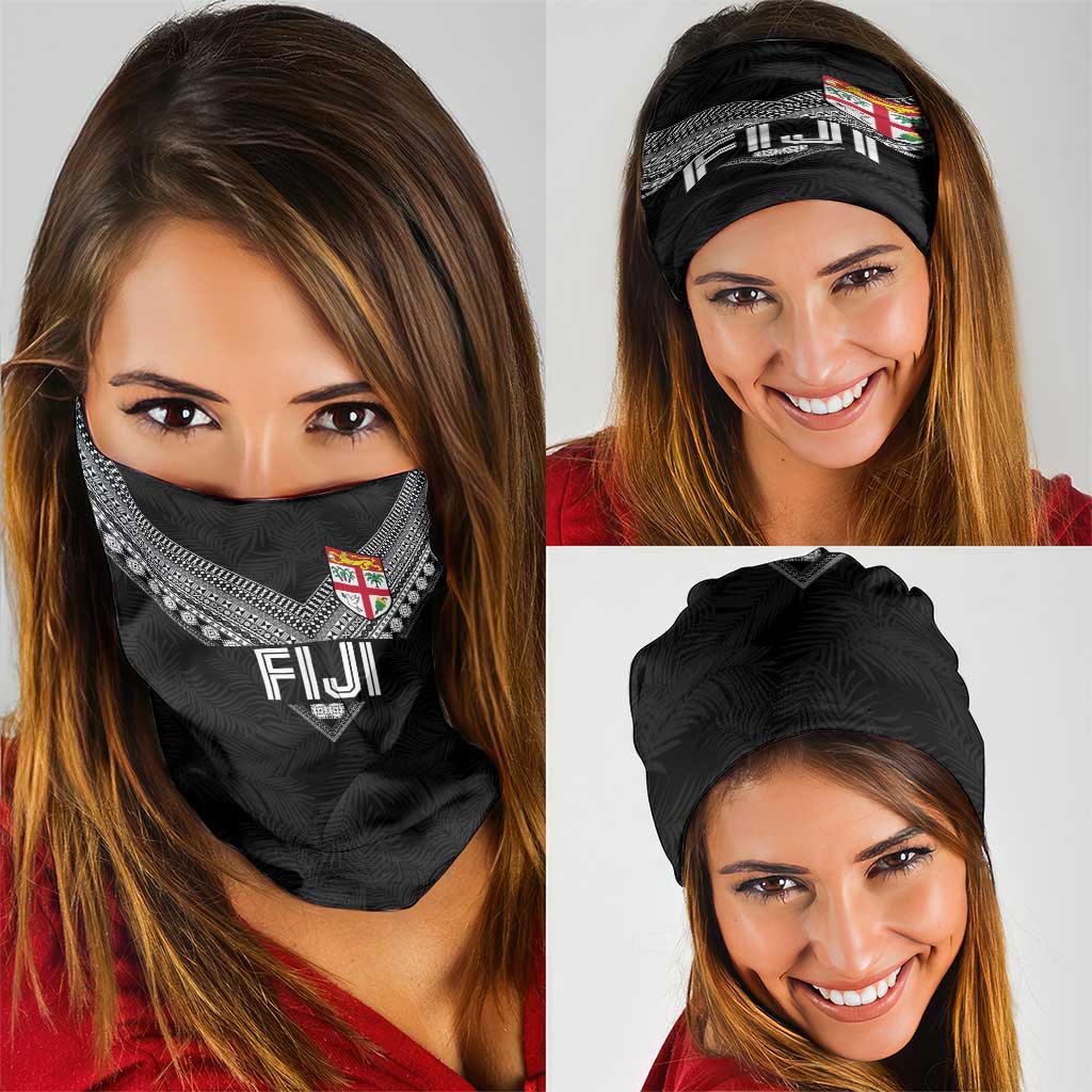 Rugby Fiji Neck Gaiter Fijian Masi Tribal Sporty Style Black Color - Polynesian Pride