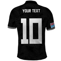 Custom Rugby Fiji Polo Shirt Fijian Masi Tribal Sporty Style Black Color - Polynesian Pride