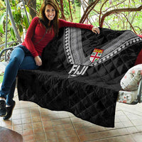 Rugby Fiji Quilt Fijian Masi Tribal Sporty Style Black Color - Polynesian Pride