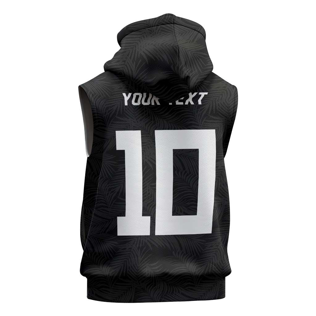 Custom Rugby Fiji Sleeveless Zip Hoodie Fijian Masi Tribal Sporty Style Black Color LT03 - Polynesian Pride