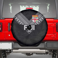 Rugby Fiji Spare Tire Cover Fijian Masi Tribal Sporty Style Black Color - Polynesian Pride