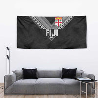 Rugby Fiji Tapestry Fijian Masi Tribal Sporty Style Black Color - Polynesian Pride