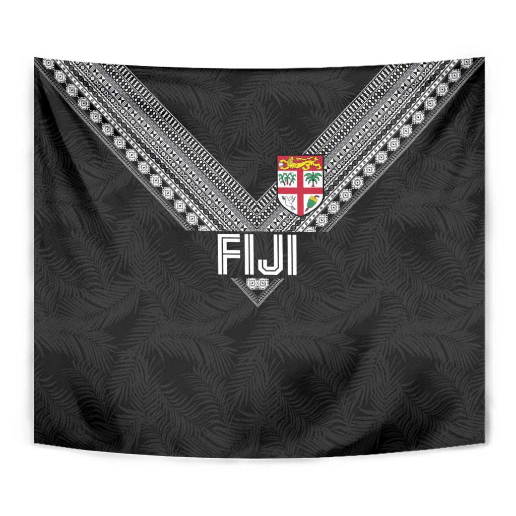 Rugby Fiji Tapestry Fijian Masi Tribal Sporty Style Black Color - Polynesian Pride