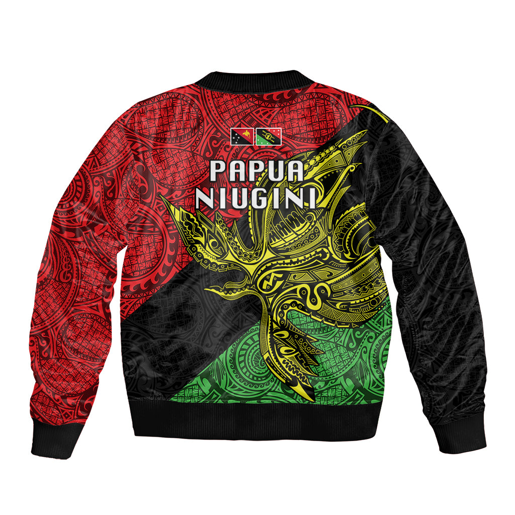 Papua New Guinea Southern Highlands Province Bomber Jacket PNG Birds Of Paradise Polynesian Arty Style LT03 - Polynesian Pride