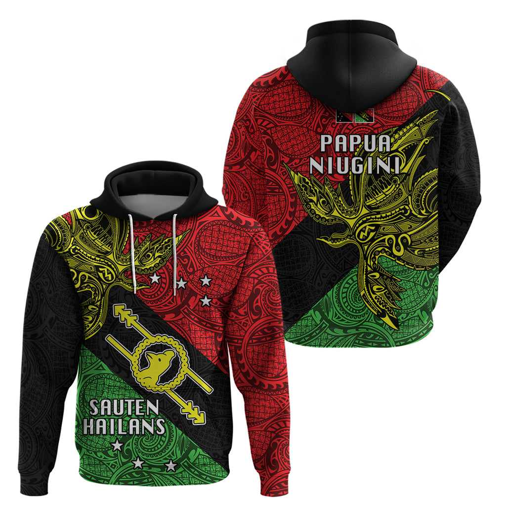 Papua New Guinea Southern Highlands Province Hoodie PNG Birds Of Paradise Polynesian Arty Style LT03 - Polynesian Pride