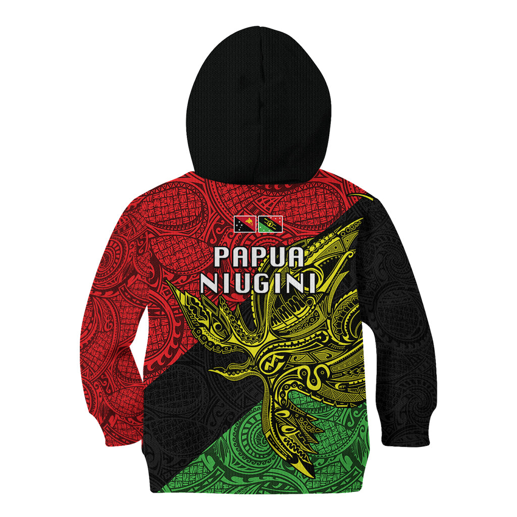 Papua New Guinea Southern Highlands Province Kid Hoodie PNG Birds Of Paradise Polynesian Arty Style LT03 - Polynesian Pride
