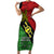 Papua New Guinea Southern Highlands Province Short Sleeve Bodycon Dress PNG Birds Of Paradise Polynesian Arty Style LT03 Long Dress Black - Polynesian Pride