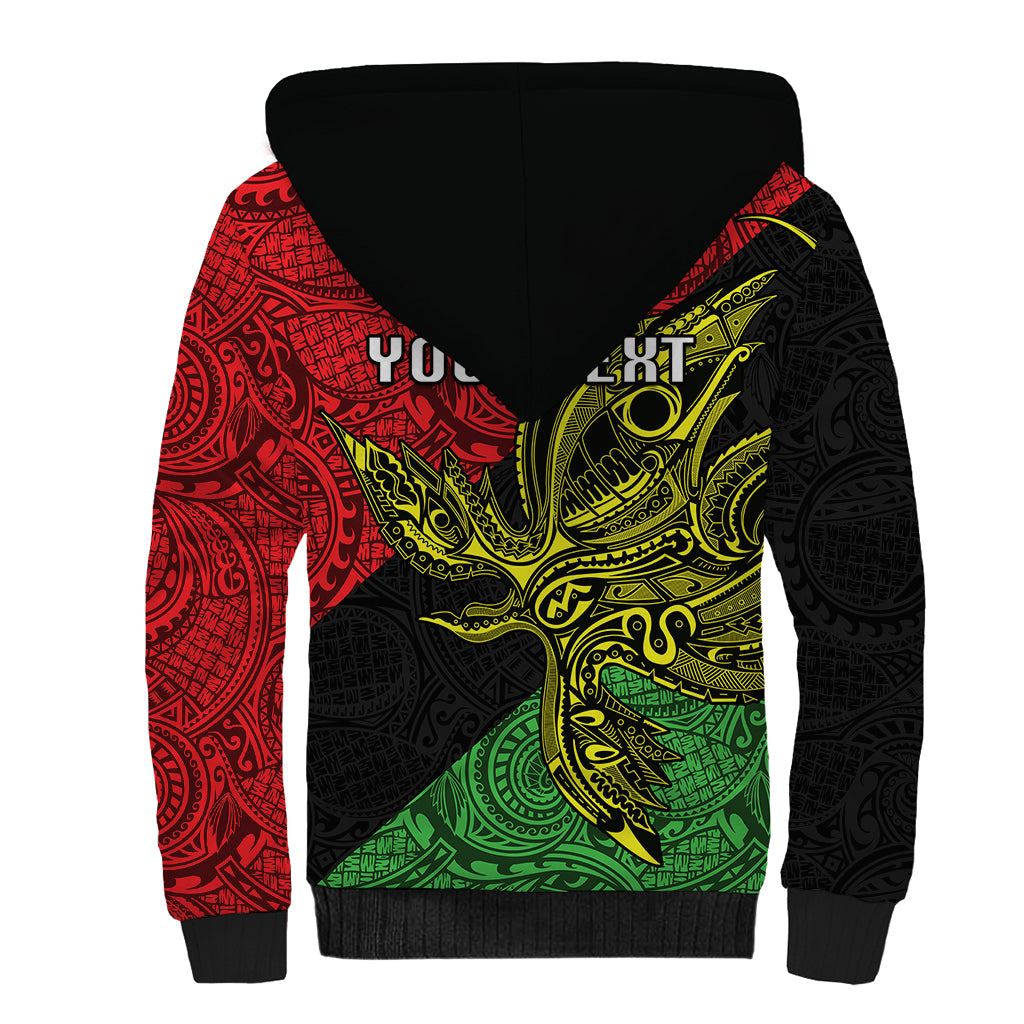 Personalised Papua New Guinea Southern Highlands Province Sherpa Hoodie PNG Birds Of Paradise Polynesian Arty Style LT03 - Polynesian Pride