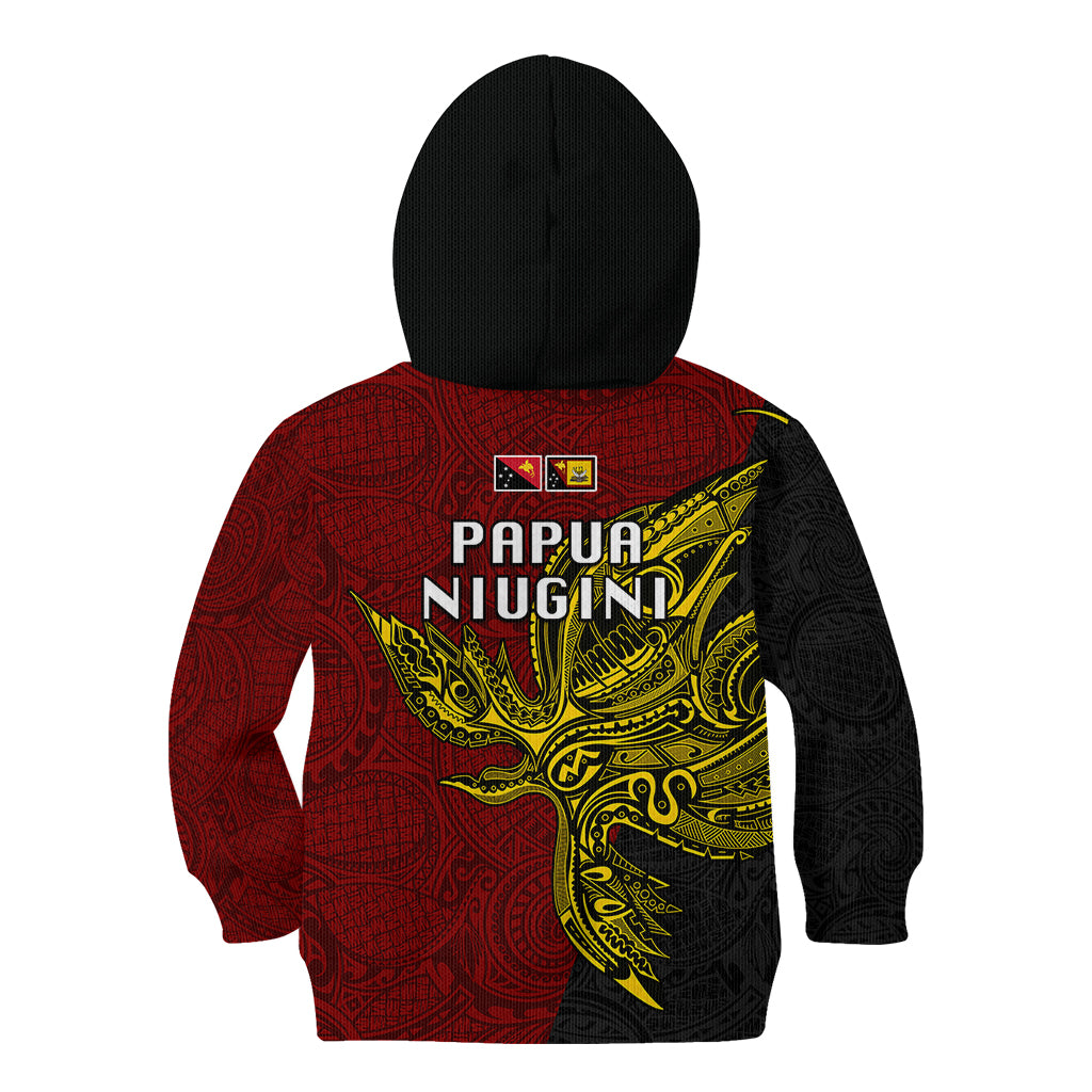 Papua New Guinea Western Province Kid Hoodie PNG Birds Of Paradise Polynesian Arty Style LT03 - Polynesian Pride