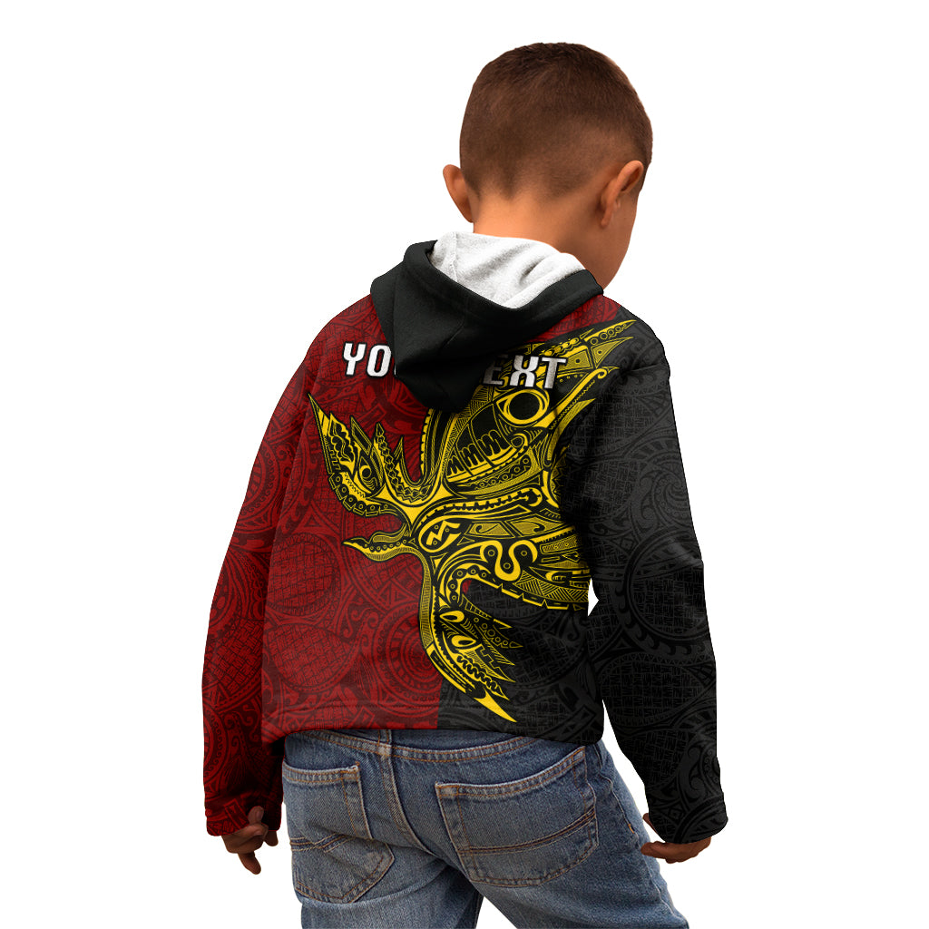 Personalised Papua New Guinea Western Province Kid Hoodie PNG Birds Of Paradise Polynesian Arty Style LT03 - Polynesian Pride