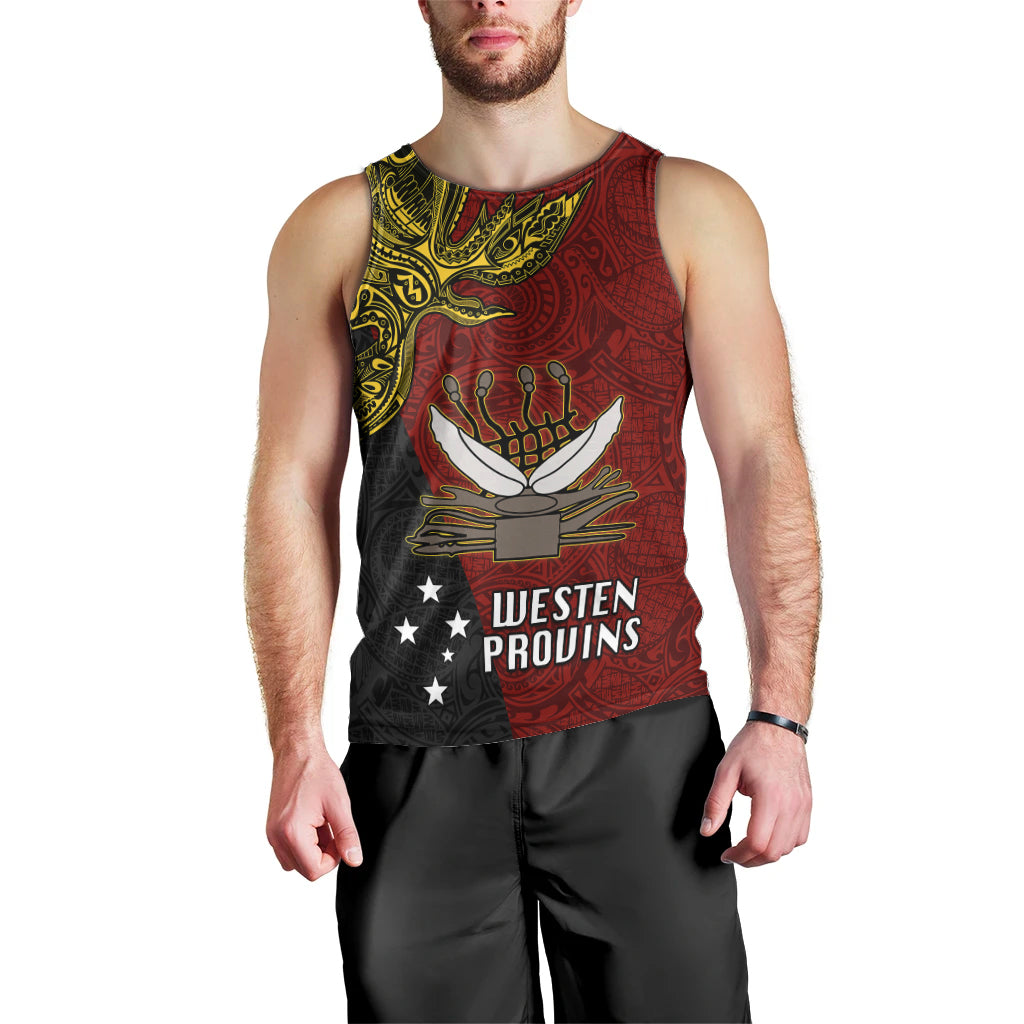 Personalised Papua New Guinea Western Province Men Tank Top PNG Birds Of Paradise Polynesian Arty Style LT03 - Polynesian Pride