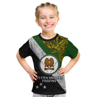 Papua New Guinea Western Highlands Province Kid T Shirt PNG Birds Of Paradise Polynesian Arty Style LT03 Green - Polynesian Pride