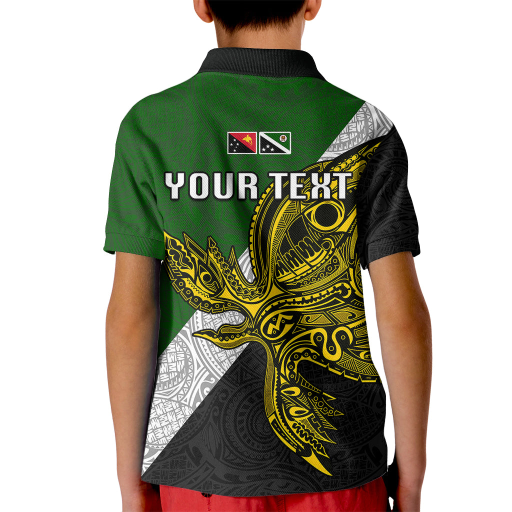 Personalised Papua New Guinea Western Highlands Province Kid Polo Shirt PNG Birds Of Paradise Polynesian Arty Style LT03 - Polynesian Pride
