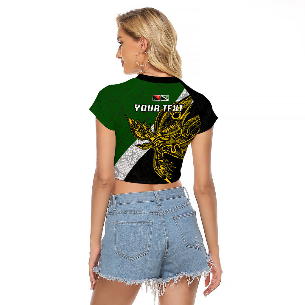 Personalised Papua New Guinea Western Highlands Province Raglan Cropped T Shirt PNG Birds Of Paradise Polynesian Arty Style LT03 - Polynesian Pride