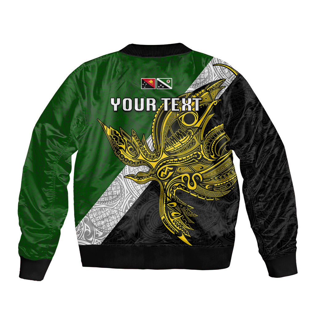 Personalised Papua New Guinea Western Highlands Province Sleeve Zip Bomber Jacket PNG Birds Of Paradise Polynesian Arty Style LT03 - Polynesian Pride