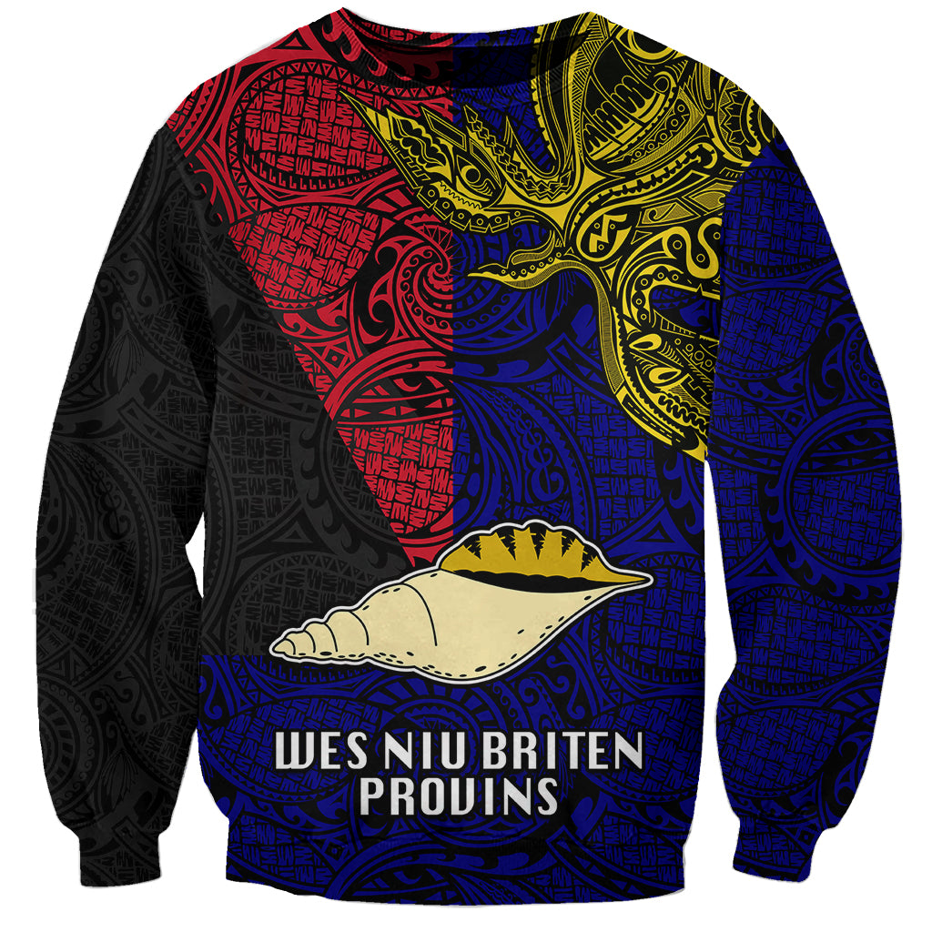 Papua New Guinea West New Britain Province Sweatshirt PNG Birds Of Paradise Polynesian Arty Style LT03 Unisex Blue - Polynesian Pride