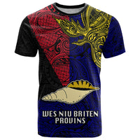 Papua New Guinea West New Britain Province T Shirt PNG Birds Of Paradise Polynesian Arty Style LT03 Blue - Polynesian Pride