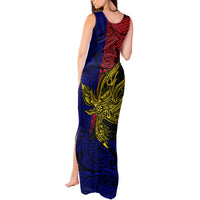 Papua New Guinea West New Britain Province Tank Maxi Dress PNG Birds Of Paradise Polynesian Arty Style LT03 - Polynesian Pride