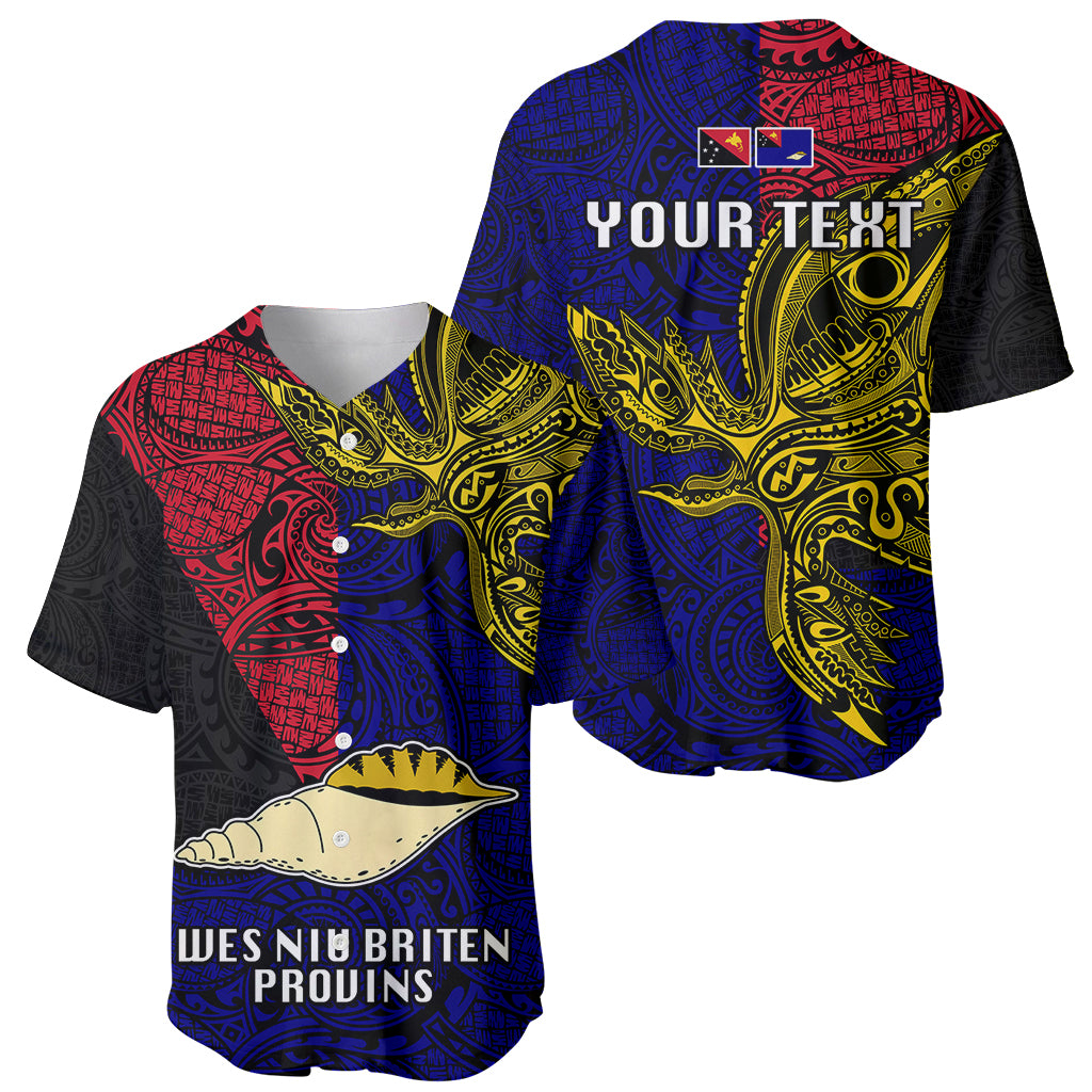 Personalised Papua New Guinea West New Britain Province Baseball Jersey PNG Birds Of Paradise Polynesian Arty Style LT03 - Polynesian Pride