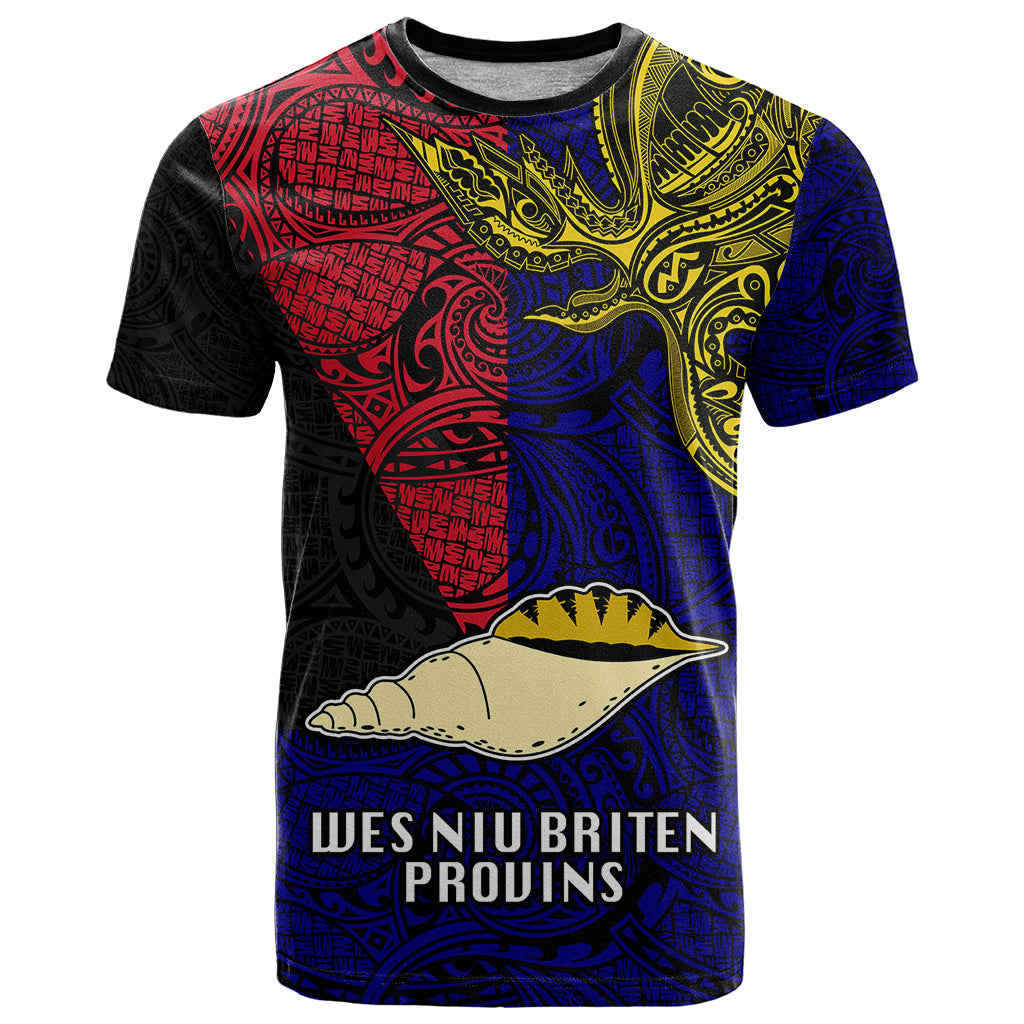 Personalised Papua New Guinea West New Britain Province T Shirt PNG Birds Of Paradise Polynesian Arty Style LT03 Blue - Polynesian Pride