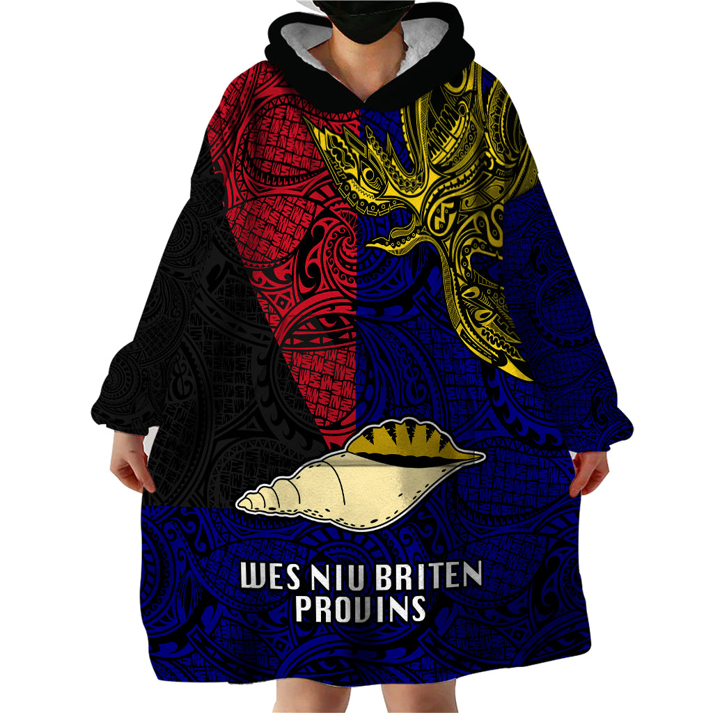 Personalised Papua New Guinea West New Britain Province Wearable Blanket Hoodie PNG Birds Of Paradise Polynesian Arty Style LT03 - Polynesian Pride
