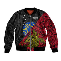 Papua New Guinea Sandaun Province Bomber Jacket PNG Birds Of Paradise Polynesian Arty Style LT03 Unisex Red - Polynesian Pride