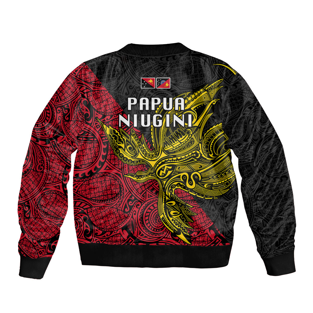 Papua New Guinea Sandaun Province Sleeve Zip Bomber Jacket PNG Birds Of Paradise Polynesian Arty Style LT03 - Polynesian Pride