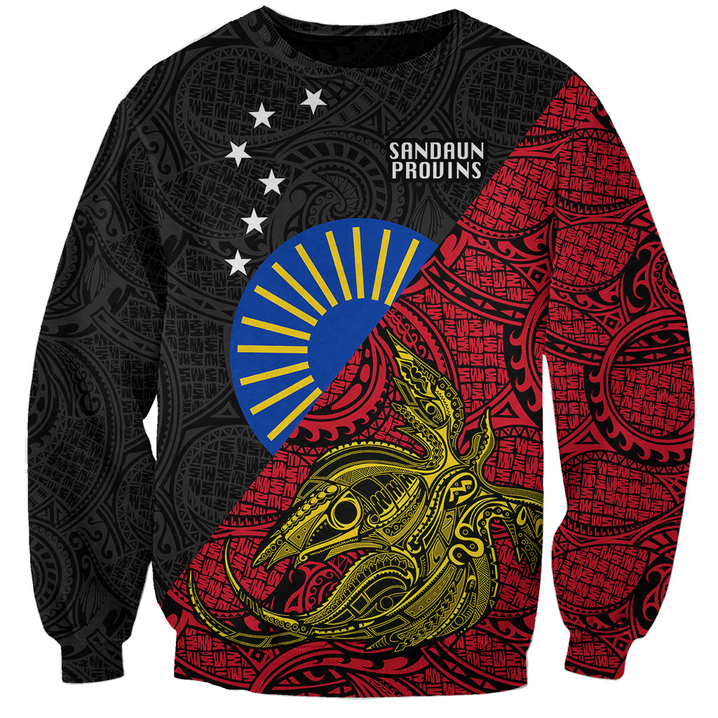 Papua New Guinea Sandaun Province Sweatshirt PNG Birds Of Paradise Polynesian Arty Style LT03 Unisex Red - Polynesian Pride