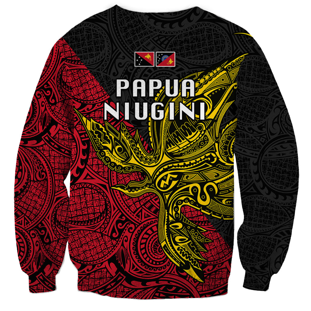Papua New Guinea Sandaun Province Sweatshirt PNG Birds Of Paradise Polynesian Arty Style LT03 - Polynesian Pride