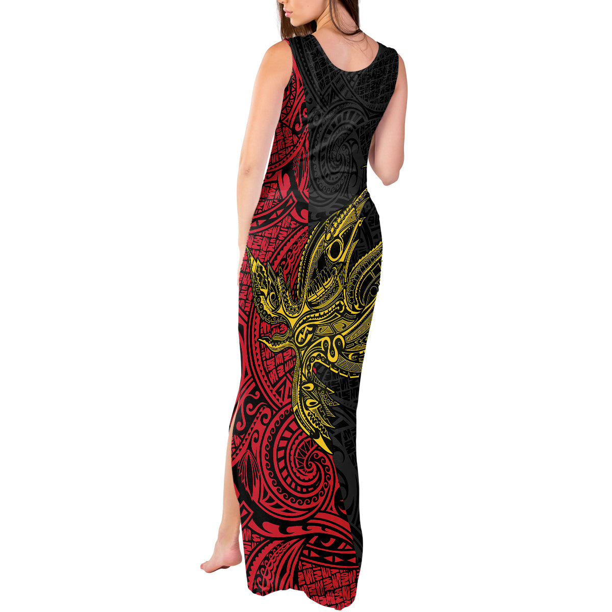 Personalised Papua New Guinea Sandaun Province Tank Maxi Dress PNG Birds Of Paradise Polynesian Arty Style LT03 - Polynesian Pride