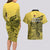 Papua New Guinea National Capital District Couples Matching Long Sleeve Bodycon Dress and Hawaiian Shirt PNG Birds Of Paradise Polynesian Arty Style LT03 - Polynesian Pride