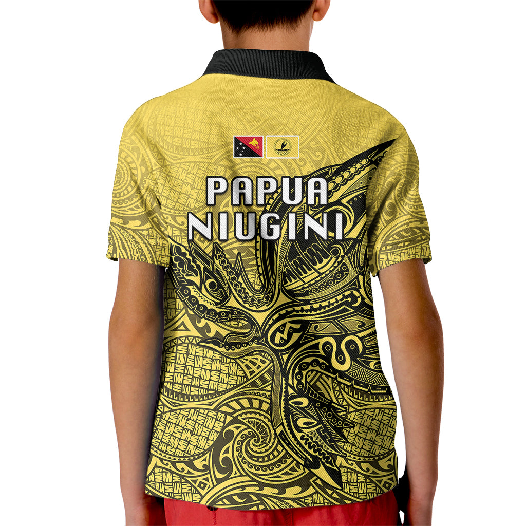 Papua New Guinea National Capital District Kid Polo Shirt PNG Birds Of Paradise Polynesian Arty Style LT03 - Polynesian Pride