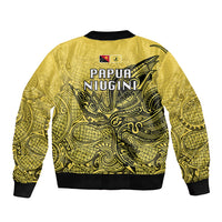 Papua New Guinea National Capital District Sleeve Zip Bomber Jacket PNG Birds Of Paradise Polynesian Arty Style LT03 - Polynesian Pride