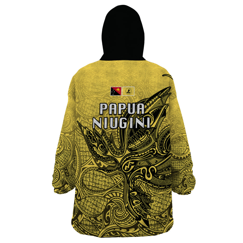 Papua New Guinea National Capital District Wearable Blanket Hoodie PNG Birds Of Paradise Polynesian Arty Style LT03 - Polynesian Pride