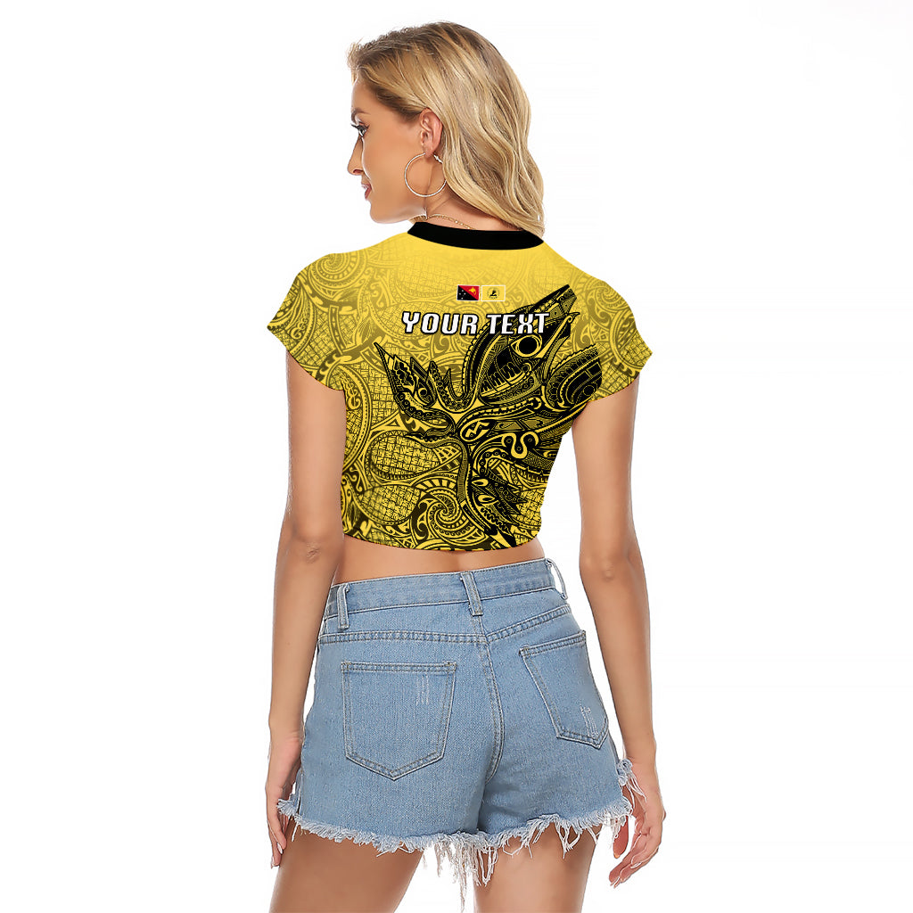 Personalised Papua New Guinea National Capital District Raglan Cropped T Shirt PNG Birds Of Paradise Polynesian Arty Style LT03 - Polynesian Pride