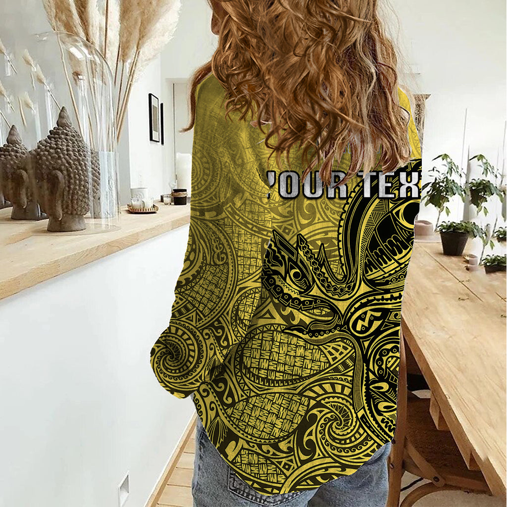 Personalised Papua New Guinea National Capital District Women Casual Shirt PNG Birds Of Paradise Polynesian Arty Style LT03 - Polynesian Pride