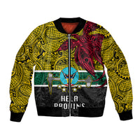 Papua New Guinea Hela Province Bomber Jacket PNG Birds Of Paradise Polynesian Arty Style LT03 Unisex Yellow - Polynesian Pride