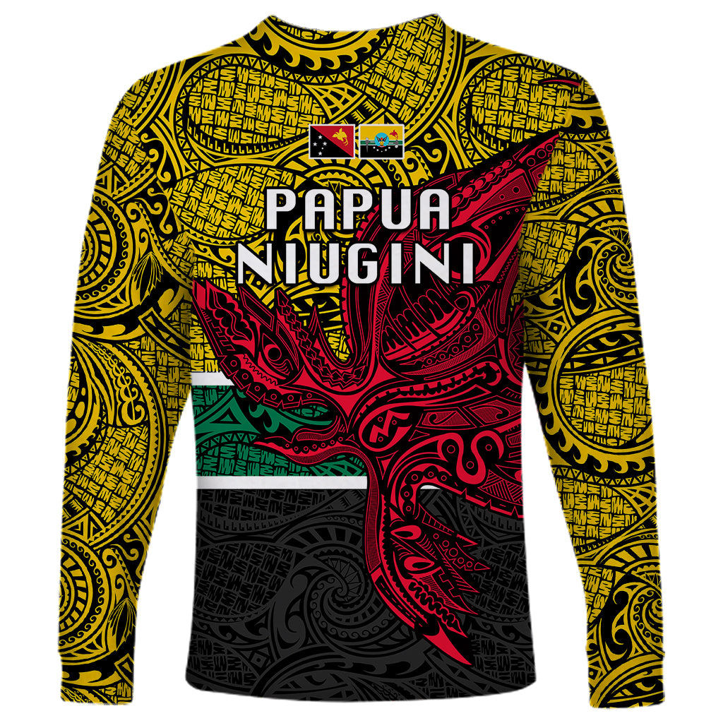 Papua New Guinea Hela Province Long Sleeve Shirt PNG Birds Of Paradise Polynesian Arty Style LT03 - Polynesian Pride