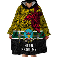 Papua New Guinea Hela Province Wearable Blanket Hoodie PNG Birds Of Paradise Polynesian Arty Style LT03 - Polynesian Pride