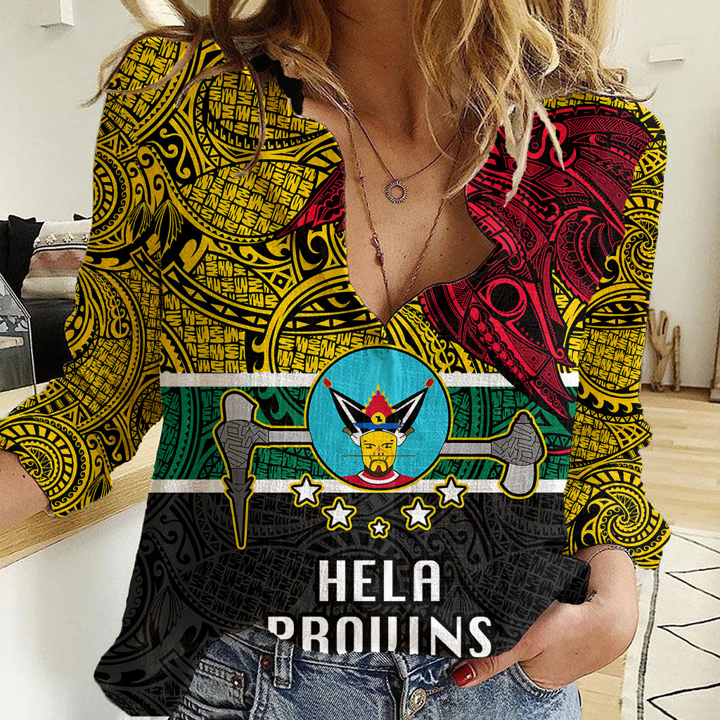 Papua New Guinea Hela Province Women Casual Shirt PNG Birds Of Paradise Polynesian Arty Style LT03 Female Yellow - Polynesian Pride