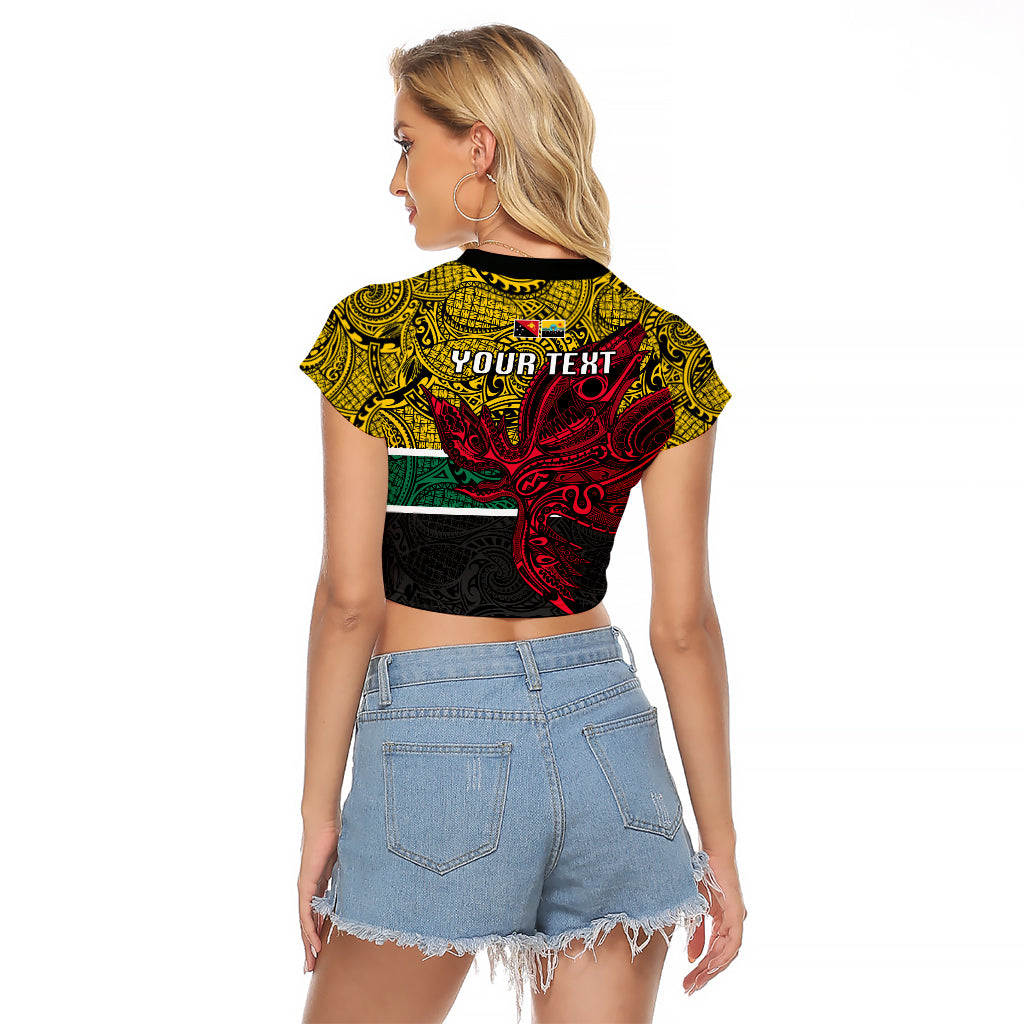 Personalised Papua New Guinea Hela Province Raglan Cropped T Shirt PNG Birds Of Paradise Polynesian Arty Style LT03 - Polynesian Pride