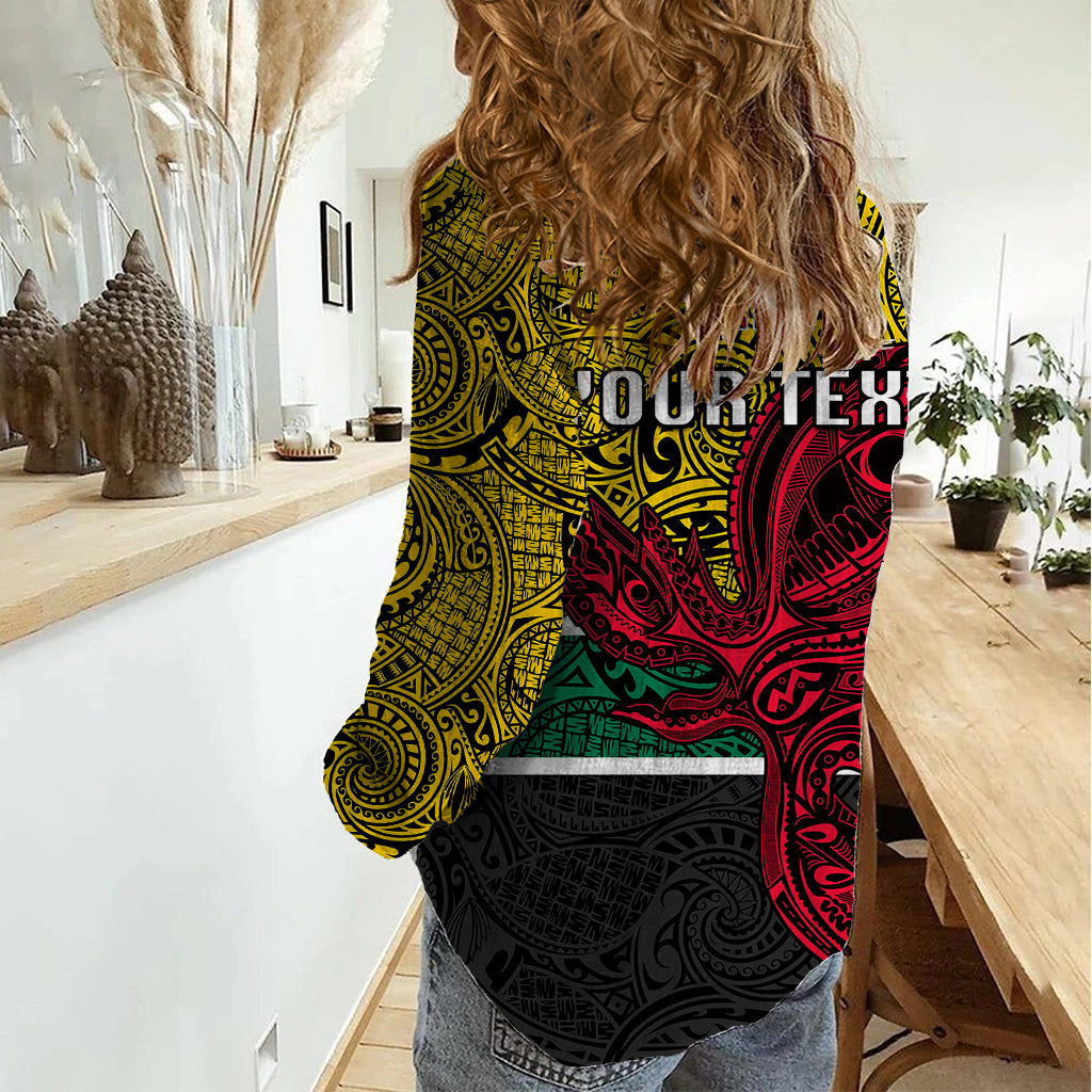 Personalised Papua New Guinea Hela Province Women Casual Shirt PNG Birds Of Paradise Polynesian Arty Style LT03 - Polynesian Pride