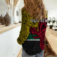 Personalised Papua New Guinea Hela Province Women Casual Shirt PNG Birds Of Paradise Polynesian Arty Style LT03 - Polynesian Pride