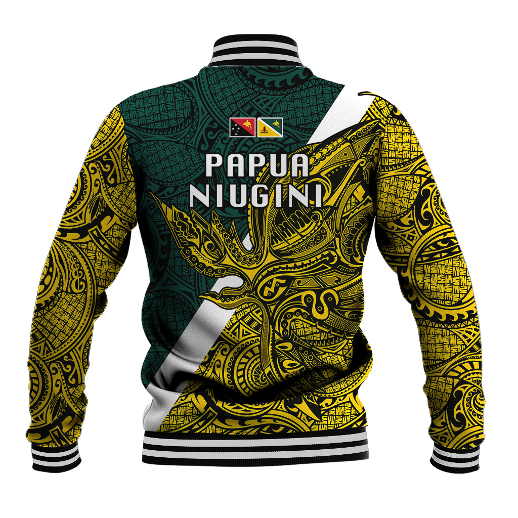 Papua New Guinea Jiwaka Province Baseball Jacket PNG Birds Of Paradise Polynesian Arty Style LT03 - Polynesian Pride