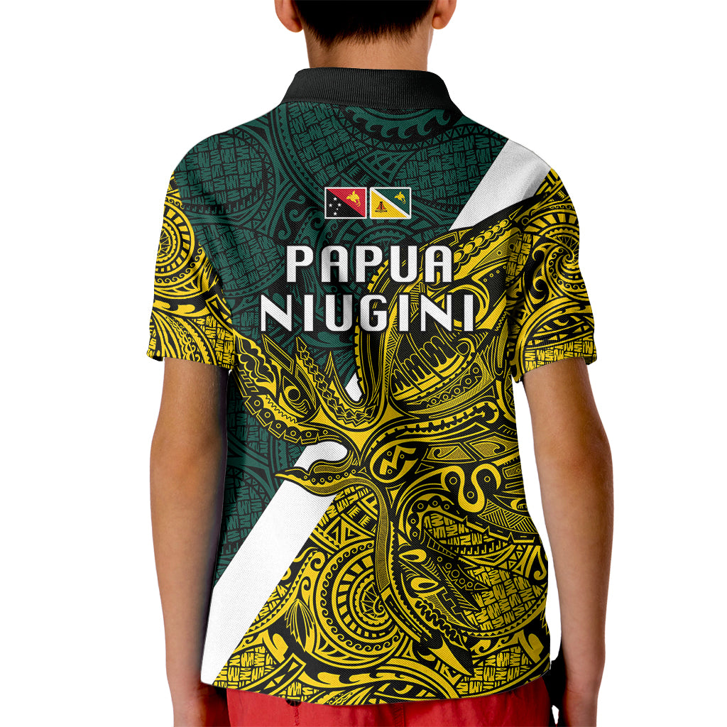Papua New Guinea Jiwaka Province Kid Polo Shirt PNG Birds Of Paradise Polynesian Arty Style LT03 - Polynesian Pride
