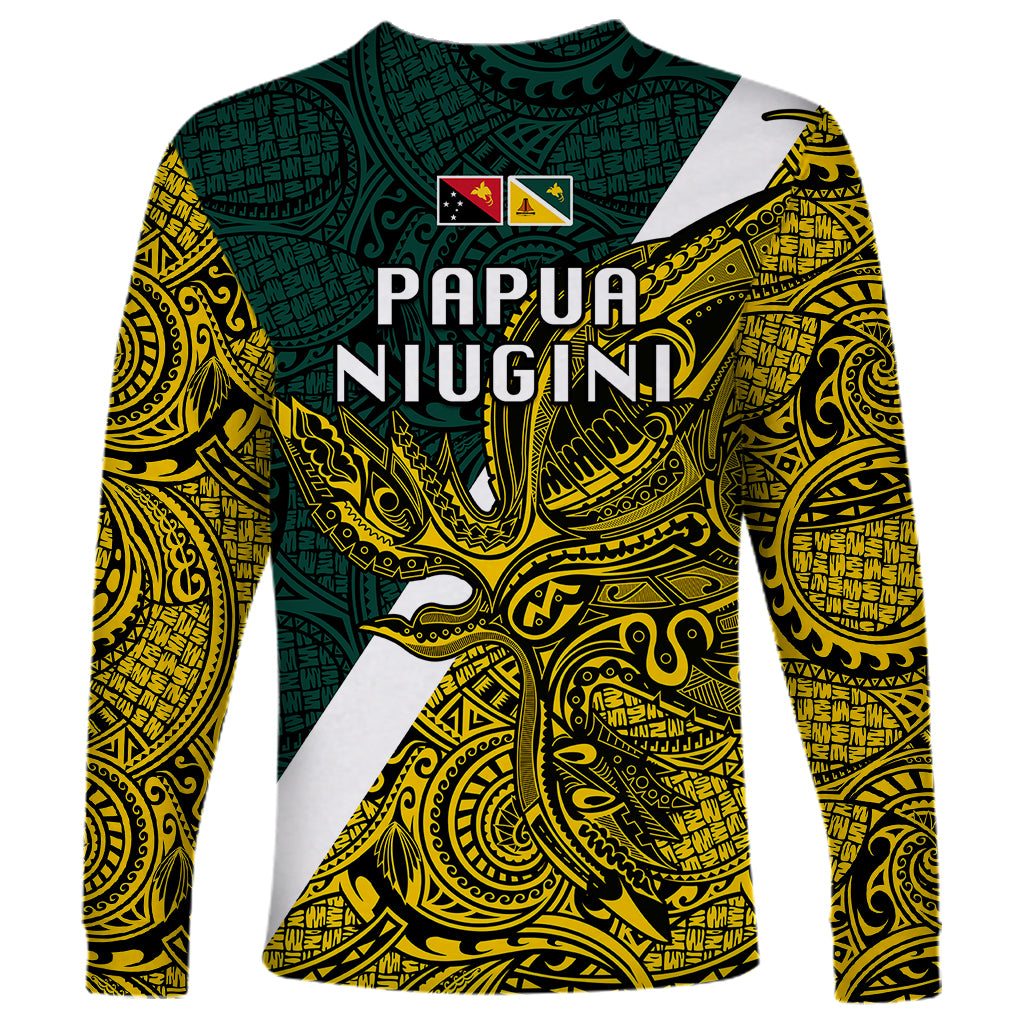 Papua New Guinea Jiwaka Province Long Sleeve Shirt PNG Birds Of Paradise Polynesian Arty Style LT03 - Polynesian Pride