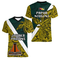 Papua New Guinea Jiwaka Province Women V Neck T Shirt PNG Birds Of Paradise Polynesian Arty Style LT03 - Polynesian Pride