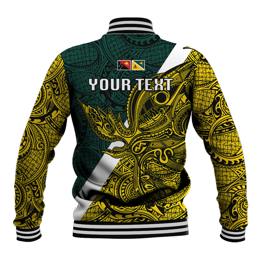 Personalised Papua New Guinea Jiwaka Province Baseball Jacket PNG Birds Of Paradise Polynesian Arty Style LT03 - Polynesian Pride