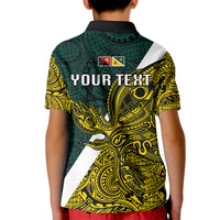 Personalised Papua New Guinea Jiwaka Province Kid Polo Shirt PNG Birds Of Paradise Polynesian Arty Style LT03 - Polynesian Pride